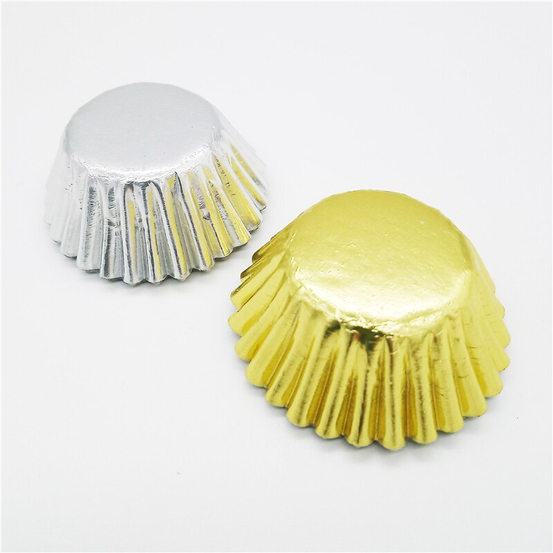 Mini Cup Cases Gold & Silver Foil 4cm Dura PK100